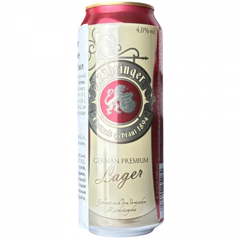 Пиво Zahringer Лагер 0,5л з/б 4 И082 (Німеччина)