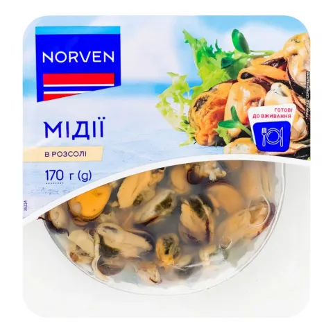 Мідії Norven 170 г у розсолі