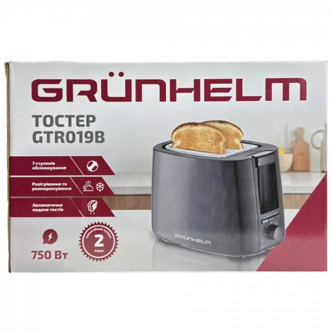 Тостер Grunhelm 750 Вт чорний GTR019B 142684