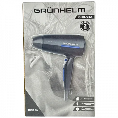 Фен дорожній Grunhelm 1800 Вт GHD-532 4186
