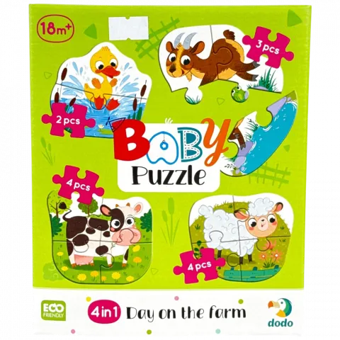 Іграшка Dodo Пазл 4в1 Baby puzzle День на фермі 300687