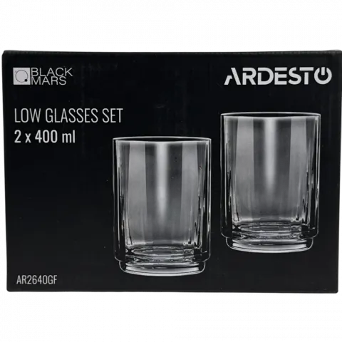 Набір склянок низьких Ardesto 400мл 2шт. сірий AR2640GF