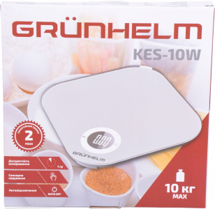 Ваги кухонні Grunhelm 10 кг KES-10W білі 95058