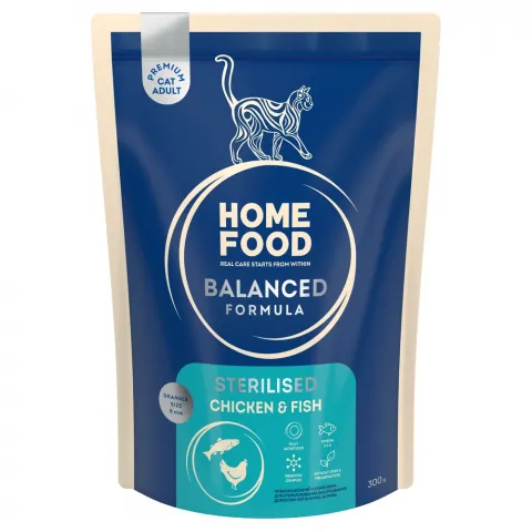 Корм д/стериліз. котів Home Food 300 г курка риба