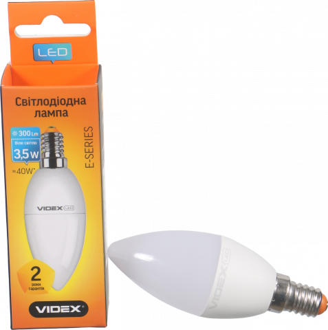 Лампа LED Videx E свічка біла 3,5 Вт Е14