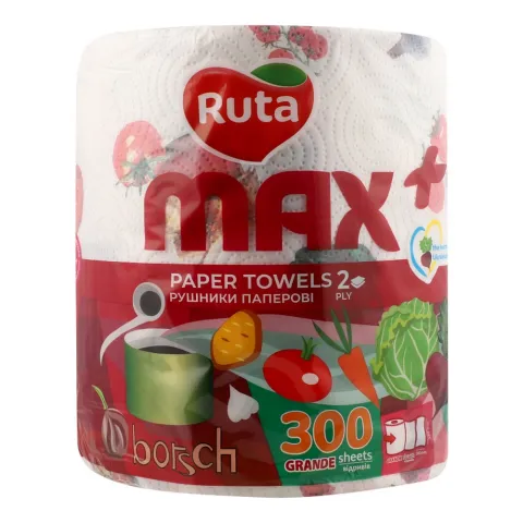 Рушники паперові Ruta 1шт. Max Plus білі 2шар.