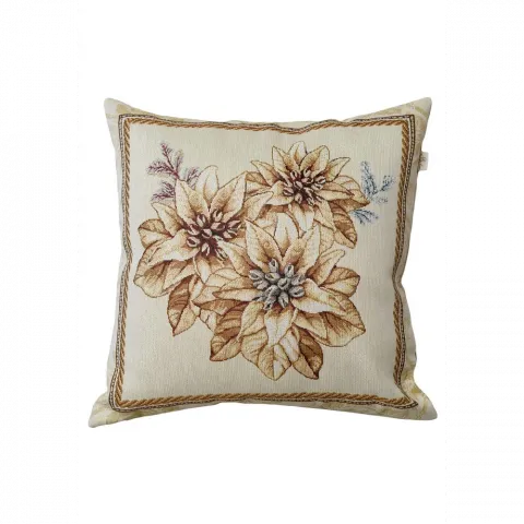 Подушка Прованс декоративна 45х45 см гобеленова Золоте свято Три квітки