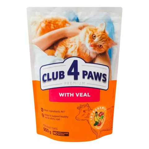 Корм д/котів Клуб 4 лапи 900 г Premium з телятиною