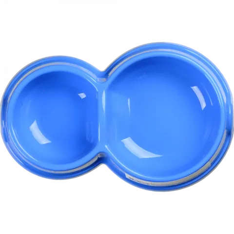 Миска д/котів Природа 0,075/0,125 л 0 синя подвійна