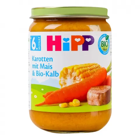 Пюре Hipp 190 г Морква з кукурудзою та телятиною 6280
