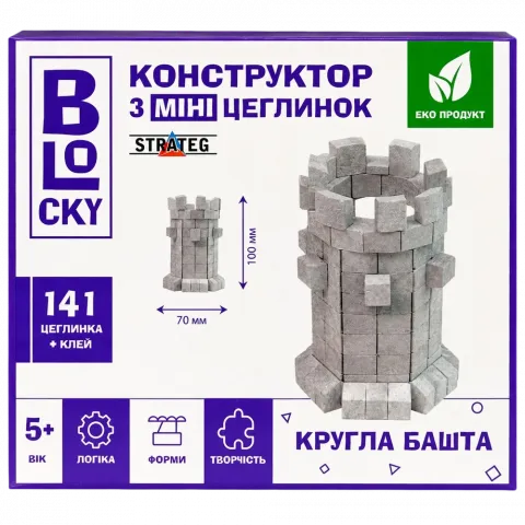Набір д/творчості будівельний з міні-цеглинок Blocky Strateg Кругла башта 31024