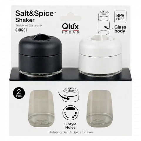 Набір для спецій 2штх100мл Qlux скло C-00201 И018 (Тур)
