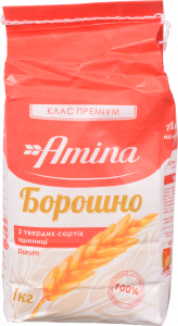 Борошно Аміна 1 кг з твердих сортів пшениці