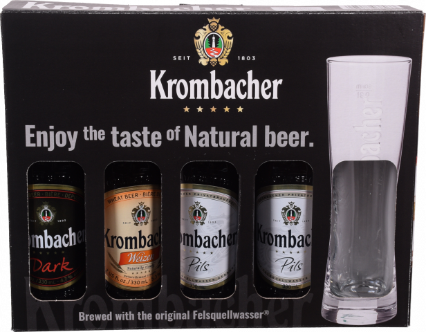 Набір Пиво Кромбахер 4х0,33 л + 1 келих