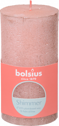 Свіча-стовпчик Bolsius 130/68 перлин. рожевий , 60 год, арт. 103667647150