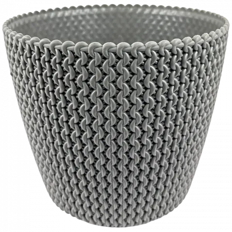 Горщик д/квітів PP Splofy 22 см тем-сірий DSP220-405U плетен И979 (Польща)