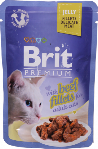 Корм д/котів Brit Premium Cat 85 г пауч філе яловичини в желе 111241/470