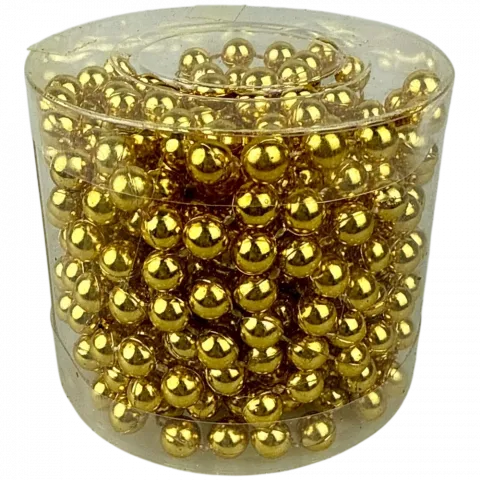Намисто на ялинку 7,5мм5м у тубусі золоте арт. XY06-B-5M 9245 И655