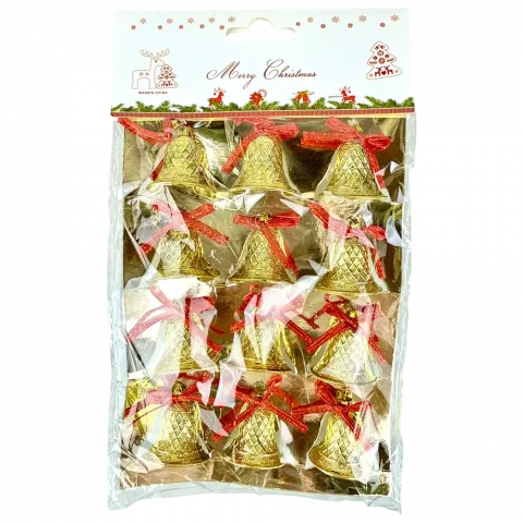 Набір дзвіночків 12 шт 3 см золоті арт. XM-25020 9245 И075