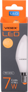 Лампа LED Videx E свічка біла 7 Вт E14