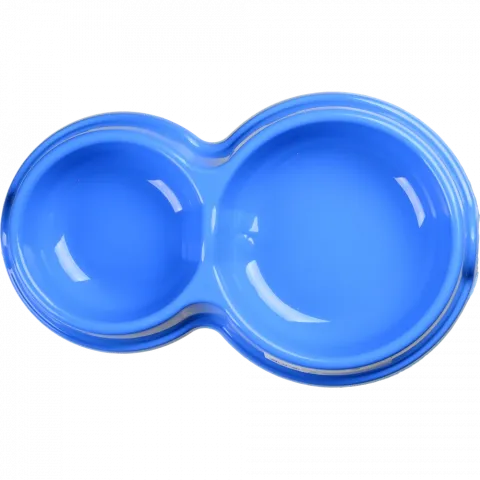 Миска д/котів Природа 0,25/0,45 л 2 синя подвійна