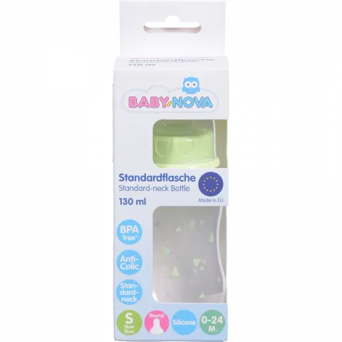 Пляшка Baby-Nova плас. однокол. 130 мл Салатова