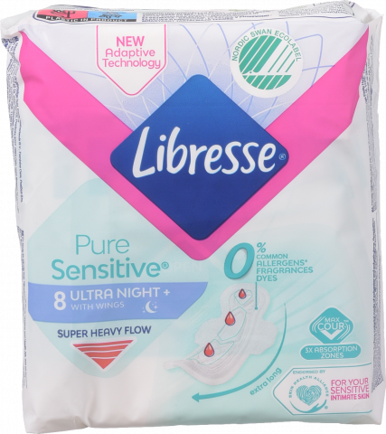 Прокладки Libresse 8 шт. Pure Sensitive Ultra Night