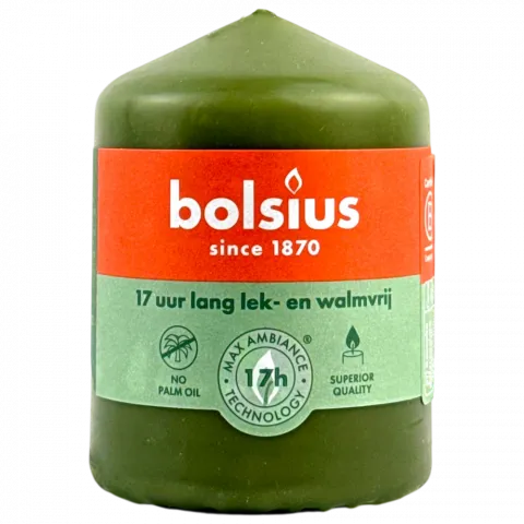 Свіча Bolsius 80/58 зел. 17 год. арт. 103614066970