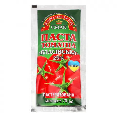 Томат паста Королівський смак 70 г саше Власівська 25