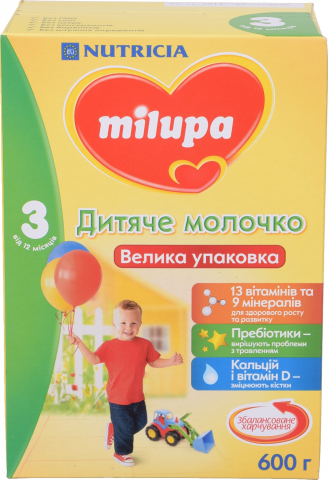 ЗГМ Milupa 3 600 г Дитяче молочко