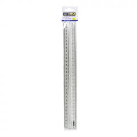 Лінійка BuroMax пластик. 30 см з тримачем блістер BM.5828-30