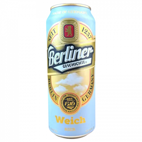 Пиво Berliner Geschichte 0,5л з/б Weich світ 4,1И476