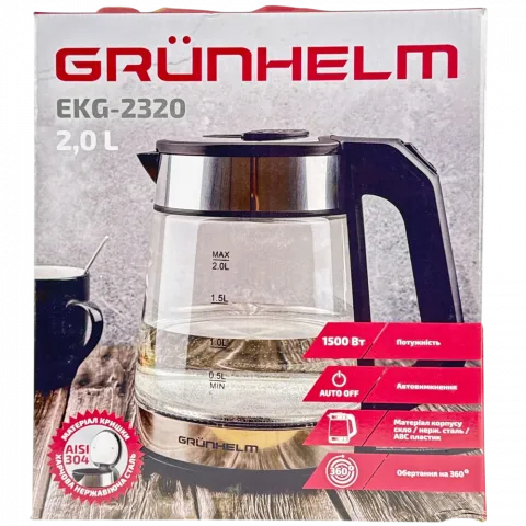 Електрочайник Grunhelm EKG-2320 2,0 л 1500 Вт чорний