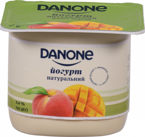 Йогурт Данон 2 135 г стак. Манго-персик