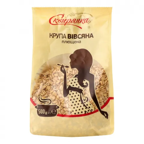 Крупа Сквирянка вівсяна 500 г плющена в/ґ