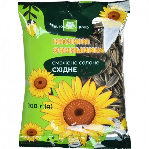Насіння соняш. Єврогруп 100 г смажене солоне Східне