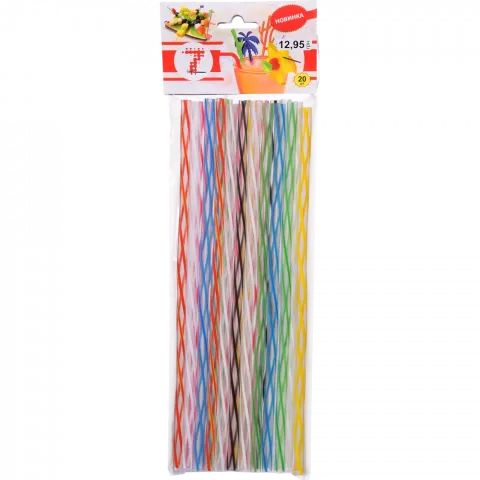 Трубочка 7` Фрешка 3D 250 мм 20 шт.`