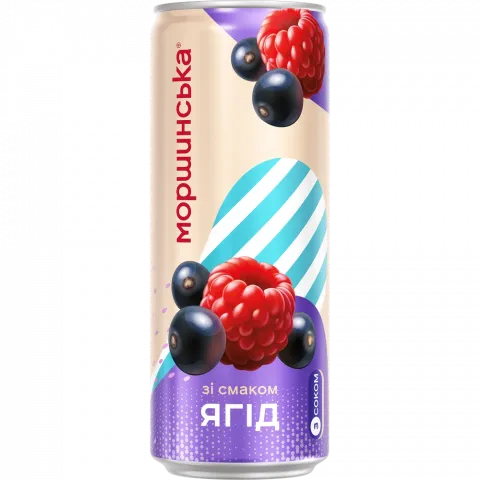 Лимонада Моршинська 0,33 л з/б сл./газ. зі смаком ягід