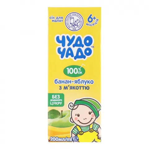 Сік Чудо-Чадо 200 мл бананово-яблучний з м`якоттю