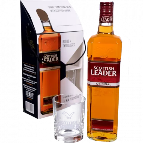 Віскі Скоттіш Лідер +2 склянки 0,7 л