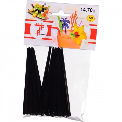 Шпажка призма 7` 50 шт. біла, чорна`