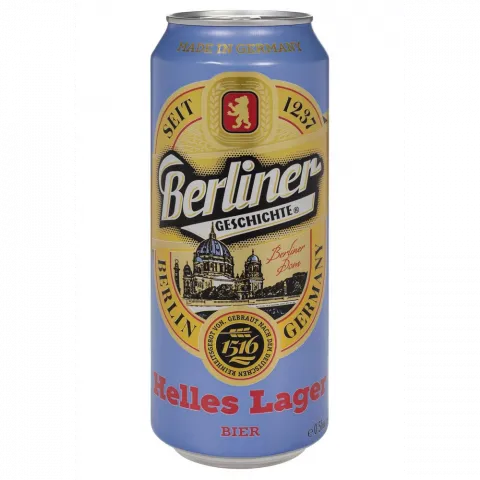 Пиво Berliner Geschichte 0,5л з/б Lager світ 4,1И773