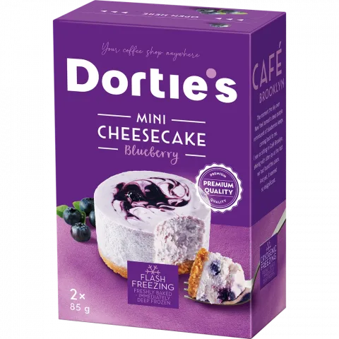 Чізкейк DORTIES міні Чорничний мармур 2х85г И747 (Чехія)