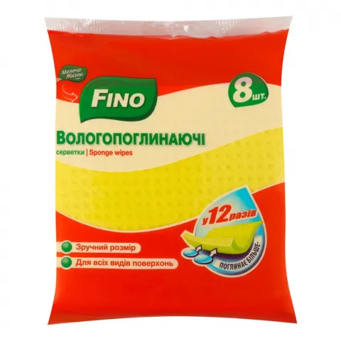 Серветки вологопоглинаючі МЖ/FINO 8 шт. Стандарт 3083/7357