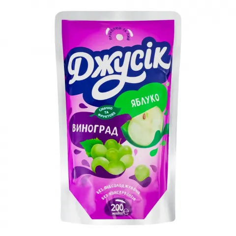 Напій б/алк. Джусік 0,2 л Яблучно-виноградний