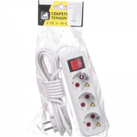 Секретні технології Подовжувач 3 вх./3 м/заз/вимик.