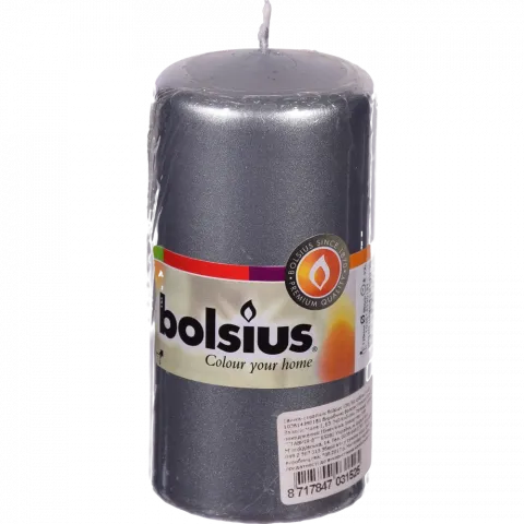 Свічка-стовпчик Bolsius 120/60 срібляста арт. 103614390181