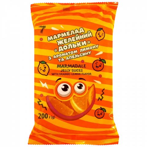 Мармелад 7` 200 г часточки зі смаком лимону та апельсину`
