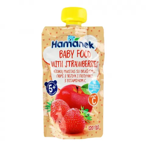 Пюре Hamanek 120 г д/пак. яблуко з полуницею
