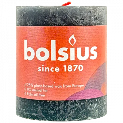 Свіча Bolsius 80/68 рустік Бурхливо-сірий, 35 год., арт. 103668780331